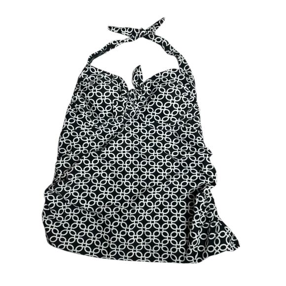 Collections by Catalina Black & White Patterned Tankini Top Women's 1X 16W NEW - Picture 1 of 11
